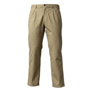St. Johns Bay Pleated Men's Pants Size 42x32 Brown Relaxed Fit Workwear Cotton
